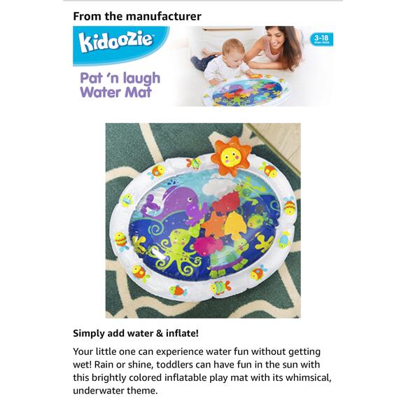 Baby Tummy Time Water Play Mat Ocean Themed - Picture 6 of 6